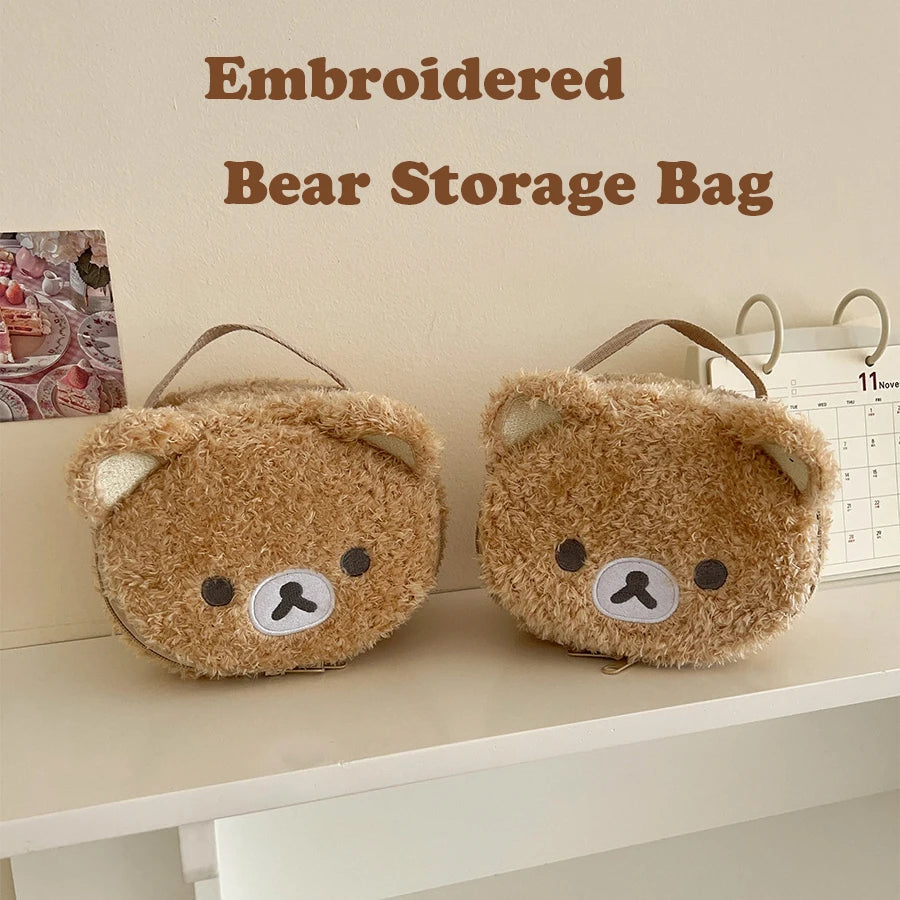 Plushes Makeup Case Anime Relaxed Bear Cosmetic Bag Women Jewelry