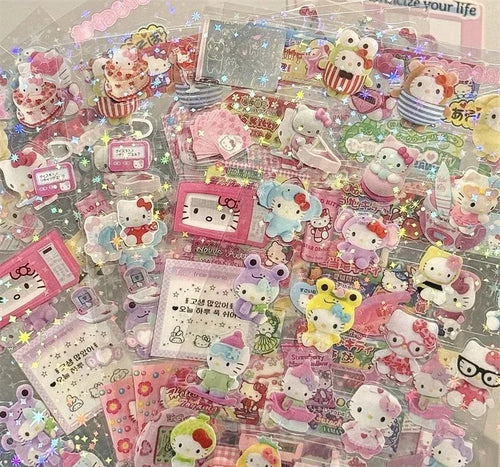 5PCS Cartoon Cute Hello Kitty Rilakkuma Stickers Die-cutting Sticker