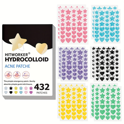 432 Colorful PE Pimple Patches Cute Star Shaped Pimple Cover Sticker