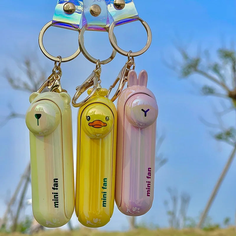 Cute Mini Fan Kipas Portable Hand Fold Bedside Office USB Charge