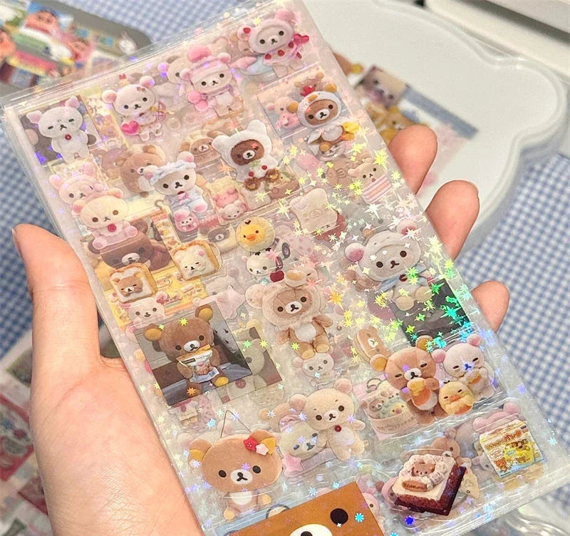 5PCS Cartoon Cute Hello Kitty Rilakkuma Stickers Die-cutting Sticker