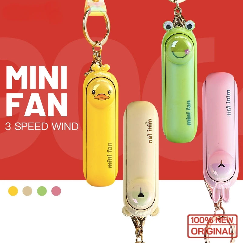 Cute Mini Fan Kipas Portable Hand Fold Bedside Office USB Charge