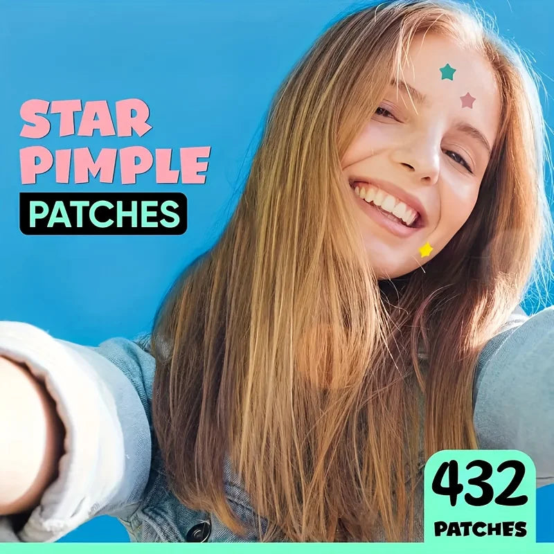 432 Colorful PE Pimple Patches Cute Star Shaped Pimple Cover Sticker