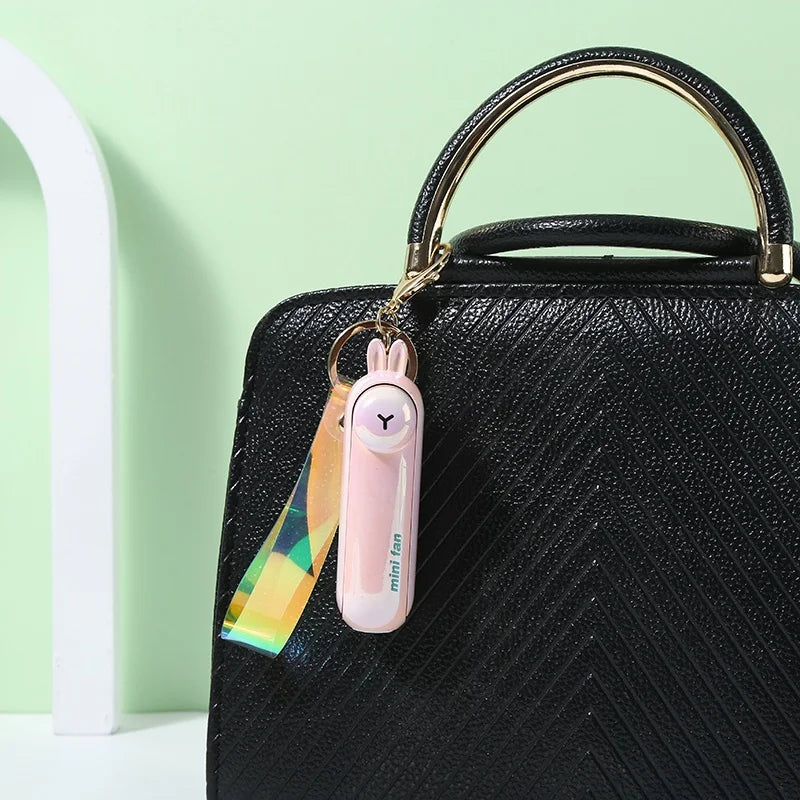 Cute Mini Fan Kipas Portable Hand Fold Bedside Office USB Charge