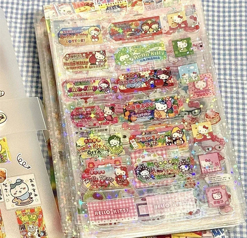 5PCS Cartoon Cute Hello Kitty Rilakkuma Stickers Die-cutting Sticker
